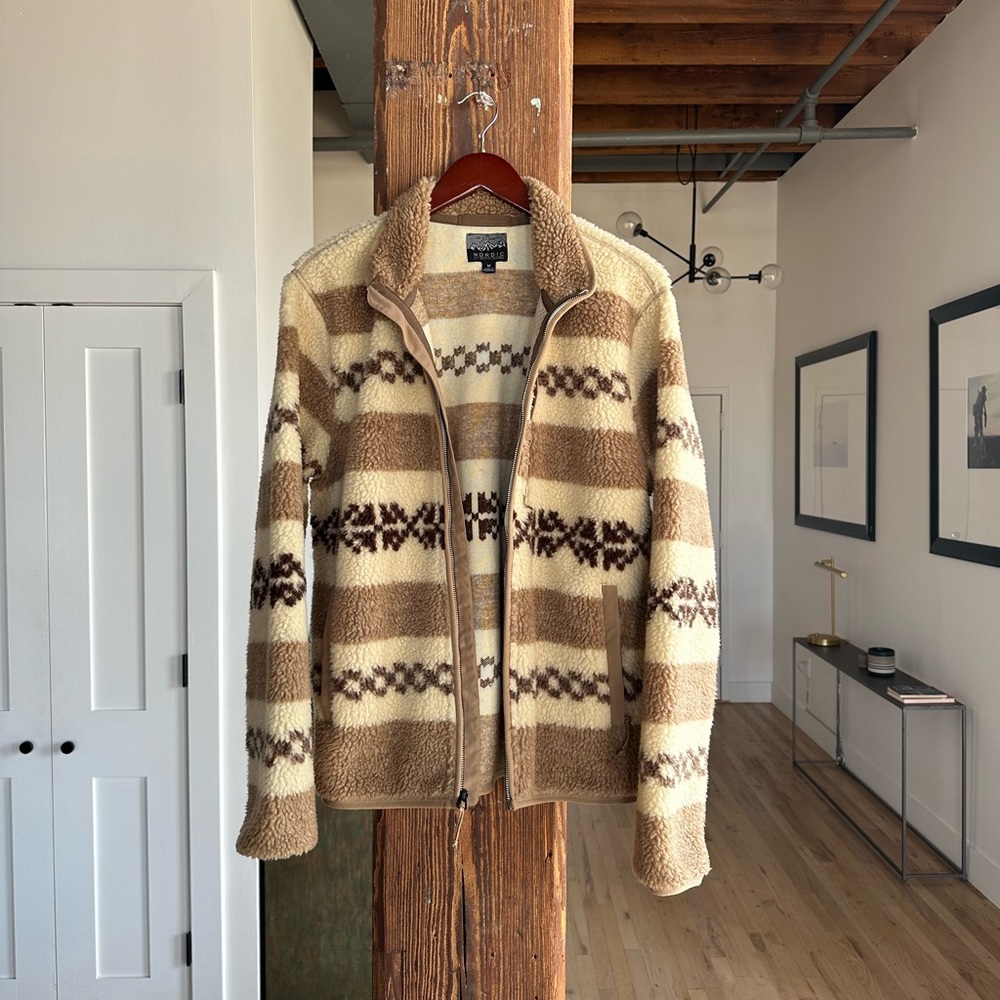 J CREW (Men’s M) Nordic Faux Fur Zip Up